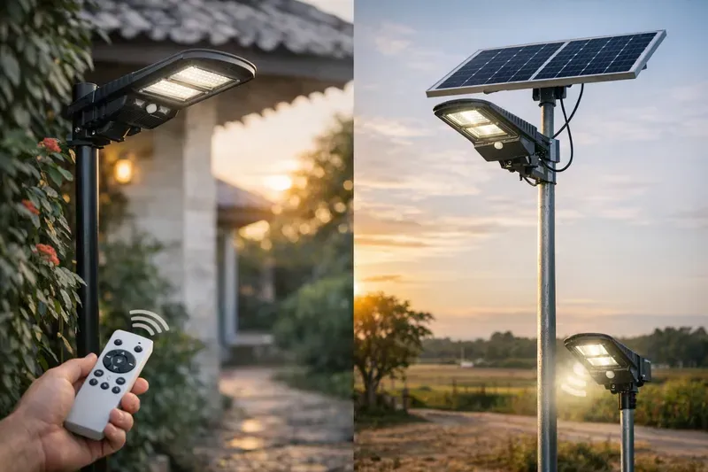 Chọn đèn liền thể hay tấm pin rời? Có cảm biến & remote có cần thiết không?