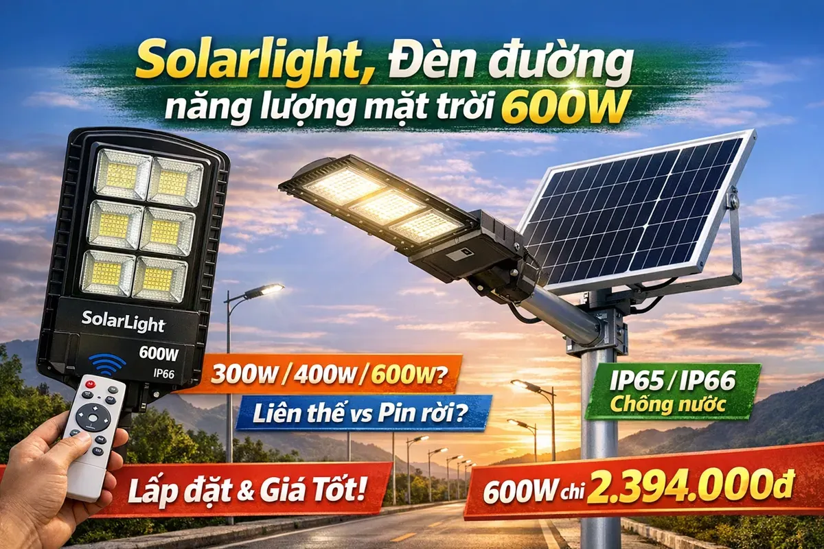 Solarlight, Đèn đường năng lượng mặt trời 600W